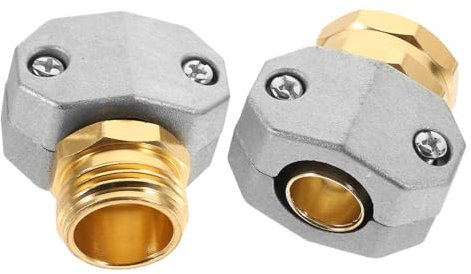 Supvox Gartenschlauch- -set 2-teilig Metallbeschläge 5/8-3/4 Zoll Für Endreparatur Im Außenbereich