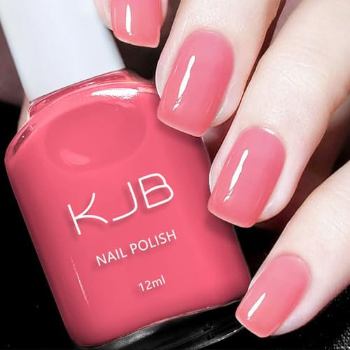 Jelly Nail Polish - Translucent Light Pink Nail Varnish - 12ml Nude Pink Long Lasting Nail Polish - Neutral Color Pale Pink Nail Polish - French Manicure Nail Polish