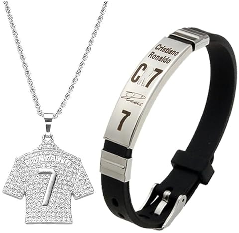 CPRNQY Fußball Kette, Fußball Armband, Trikot Anhänger, Halskette, Armband für Jungen und Männer, Geburtstagsgeschenk