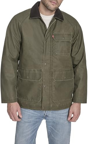 Levi's Cotton Barn Jacket with Corduroy Collar Chaqueta, Aspecto Cera de Oliva, XL para Hombre