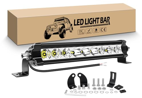 RIGIDON 11 pouces 27 cm 30W Led Light Barre Slim, Rampe Led 4x4 Fine | Spot Flood Feu Antibrouillard 12V 24V, Etanche Barre lumineuse pour 4x4 Offroad Véhicule Voiture Camion ATV UTE SUV Bateau
