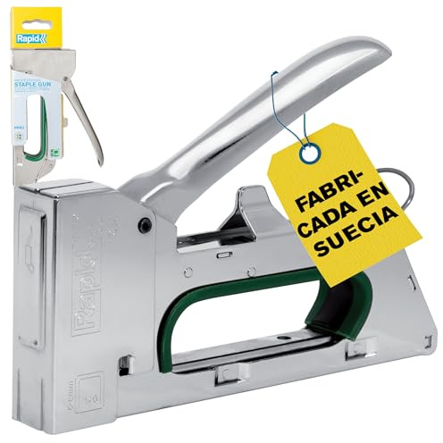 Rapid R14 Handtacker - Kompakter Tacker für Folien und Isolierungen, für Typ 140 Flachdrahtklammern (6-8 mm), Aus Stahl, Ergonomisch, Rückschlagfrei