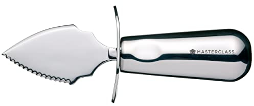 MasterClass Deluxe Austernmesser, Edelstahl, glatte und abgeschrägte Klingen, Silber, 18cm