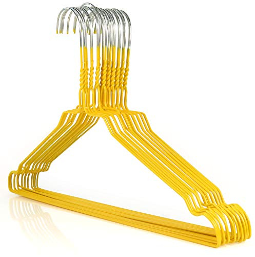 Hangerworld 50 Grucce Appendiabiti 40cm in Metallo Cromato Giallo Salvaspazio per Casa e Lavanderia
