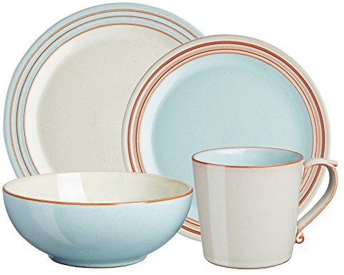 Denby USA Heritage 4 Piece Pavilion Place setting Dinnerware Set, Multicolor