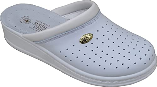 Sanital Light Sabot Femme en Cuir 1350 - Blanc - 40