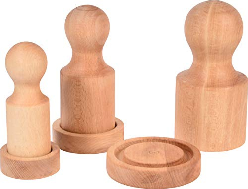 dobar® 29020e Papiertopf-Presse 3-er Set | Saattopfpresse Buchenholz geölt | Set Blumentopfpresse | Anzuchttopf | Papierblumentopf Pflanztopf | Ø7/9/11 cm | Natur