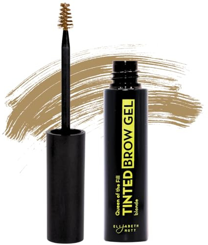 Elizabeth Mott Queen of the Fill Tinted Eyebrow Gel – Brow Filler, Volumizer & Setter – Defines, Shapes & Covers Gray Hairs – Water-Resistant, Long-Lasting – Cruelty-Free – Blonde Shade 4g