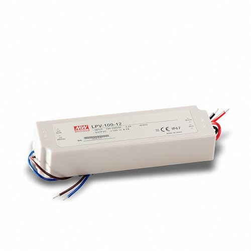 Mean Well Netzteil CV Trafo Wasserdicht IP67 12V 100W 8.5 auf LPV-100-12