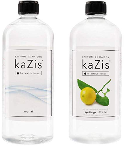 KAZIS® I Duft-Set Neutrale Essenz + Spritzige Zitrone I 2 x 1 Liter I Für Alle Katalytischen Lampen geeignet