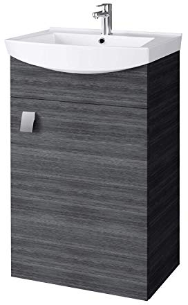 Planetmöbel Badmöbel Set Waschtisch mit Unterschrank 45 x 60 x 33 cm für Badezimmer, Gäste WC & Bad, Anthrazit
