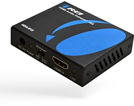 OREI Estrattore audio 4K HDMI by, UltraHD 4K @ 60Hz 18G HDMI 2.0 Audio Converter SPDIF + uscita da 3,5 mm HDCP 2.2 - Dolby Digital/DTS Passthrough CEC, HDR, Dolby Vision, HDR10 Supporto (HDA-912)