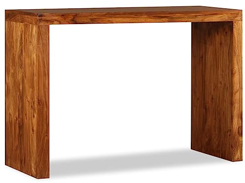 vidaXL Tavolo Consolle in Legno Massello Finitura Ambra 110x40x76 cm