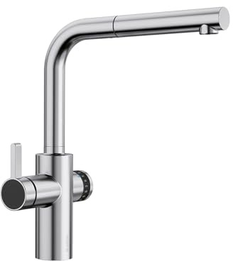 Blanco 525213 EVOL-S Volume Küchenarmatur mit Messbecherfunktion, 230 V, Edelstahl Finish UltraResist