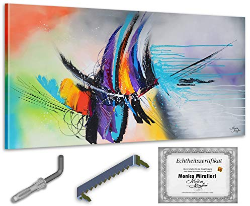 Monica Mirafiori I 100% HANDGEMALT I Gemälde Abstracte 140x70cm | Gemälde Handgemalt | Acrylgemälde | Sehr Großes Acrylbild I Moderne Kunst I Kunstbilder
