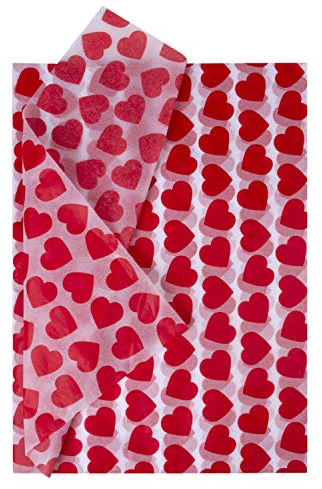 RUSPEPA Geschenkpapier Seidenpapier - Valentinstag Sweet Heart Design Seidenpapier für Heimarbeit Bastelarbeit Geschenkverpackung - 50 X 70 cm - 24 Blatt