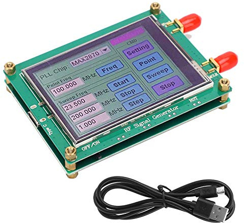 Módulo Generador de Señal MAX2870, Fuente de Señal RF 23.5-6000MHz, Bajo Ruido, Pantalla Táctil, para Pruebas y Comunicaciones por Satélite