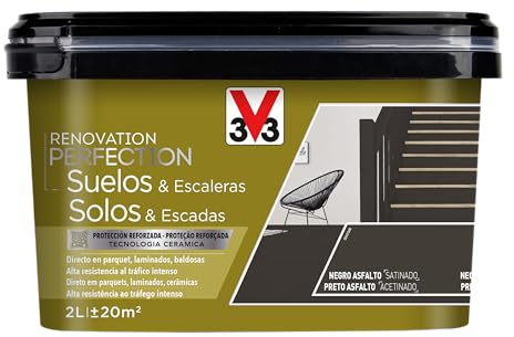 V33 Esmalte Renovation Perfection Suelos Negro Asfalto Satinado 2L