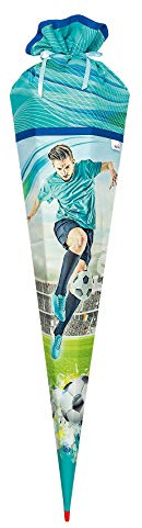 ROTH Schultüte Stoffwunder - Fußballstar 85 cm groß - 6-eckig Stoffschultüte Spitze