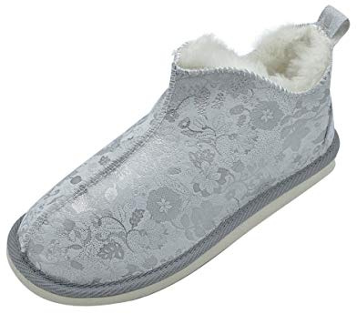 Hollert Damen Lammfell Hausschuhe Angel Silber Fellschuhe Halbschuhe echtes Merino Schaffell weich bequem Schuhgröße EUR 41