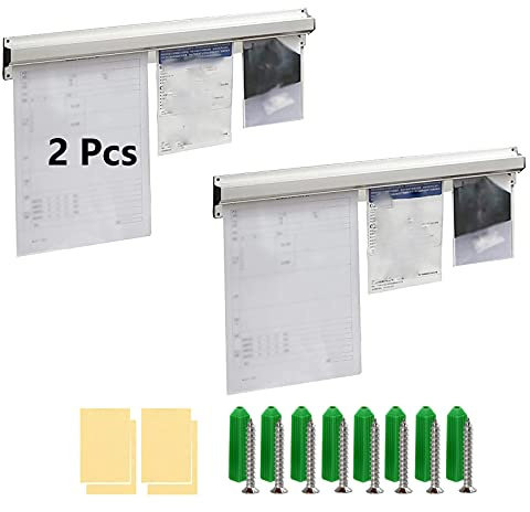 Pack of 2 Catering Receipts 35CM Aluminium Tab Grabber Receipt Holder Order Holder for Kitchen Hotel Bar Office Orders Ticket Catering Receipt Rail Note Bar Clamp Bar Wall Mounted (35CM)