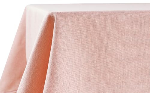 Decomira Bordsduk Vattenavvisande Linnelook - Fläckskydd, Tvättbar - Trädgårdsduk Utomhus, Dukmatbord - Rosa - 130x260 cm