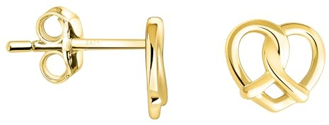 SOFIA MILANI - Damen Ohrringe 925 Silber - vergoldet/golden - Herzen Brezel Ohrstecker - E1204