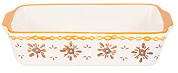 SERUMY Fuente para Hornear Cerámica for Hornear Plato asado Pan de lasaña Plato Rectangular Cacerola for Hornear con Mango Herramienta de Hornear for Hornear Fuentes para Horno (Color : A)