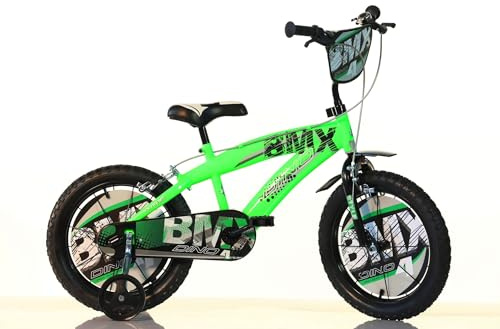Bicicleta para Niño Bicicleta Dino Bikes BMX Negro/Verde Talla 12 - 14 - 16 (Círculo 14 Pulgadas)