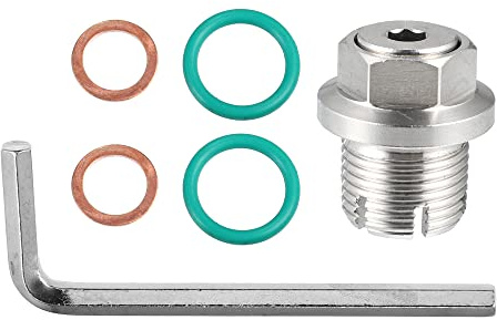 X AUTOHAUX M18.1-1.5 x 15mm Oversize Piggyback Oil Drain Plug Kit | Stainless Steel Self Tapping, Pan Thread Repair Kit, for Car Motorcycle, Silver Tone, Magnetic, Leak Proof, Oil Pan Bolt