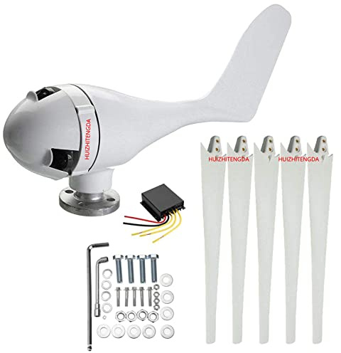 HUIZHITENGDA Wind Turbine Generator Kit 3000W 12V 24V 48V, Wind Generator Kit Mit Laderegler, Wind Power Generator Für Hybrid Solar Wind System (Weiß),48v