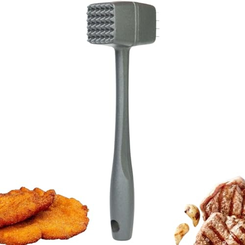 Thiru Premium Fleischklopfer - Fleischhammer für Schnitzel, Kotelett, Steak - Hammer-Kopf mit Zwei Schlagflächen - schonend für Fleisch - inkl. E-Book mit 25 Rezepten - Made in Germany