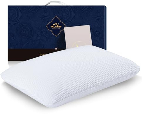 Talatex Talalay 100% natuurlijk Latex Kissen, helpt bij het verlichten Van druk, nek- en schouderpijn, Geen giftige traagschuimchemicaliën, Perfect pakket Beste Cadeau (Standard, Mittel)