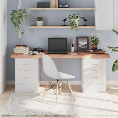 INLIFE Tischplatte Hellbraun 180x60x6 cm Massivholz Eiche Behandelt,23,4 KG,3156394