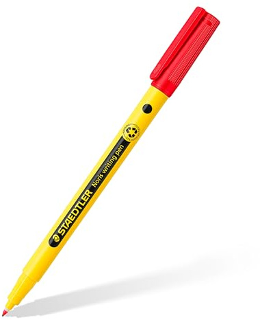 STAEDTLER Noris 307 Fineliner – Rot, 0,6 mm, einzeln | Aus 97 % recyceltem Kunststoff, wasserbasiert, auswaschbar – Schreibstift – Art.-Nr. 307-2
