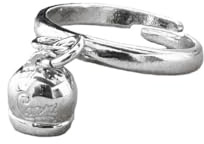 Cavaliere Gioielli Anello con Campanella Capri Argento 925 Pendente Regolabile Donna Ragazza Moda Fashion Made in Italy