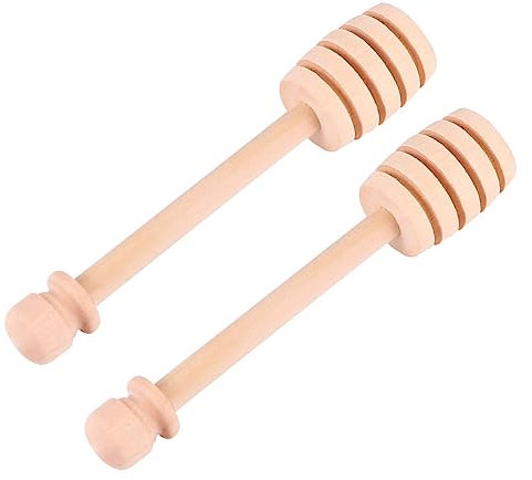 Garneck Wooden Honey Stir Sticks and Syrup Stirrer 11cm Mushroom End Honey Dippers Natural Wood Material for Coffee Tea and 8pcs Set