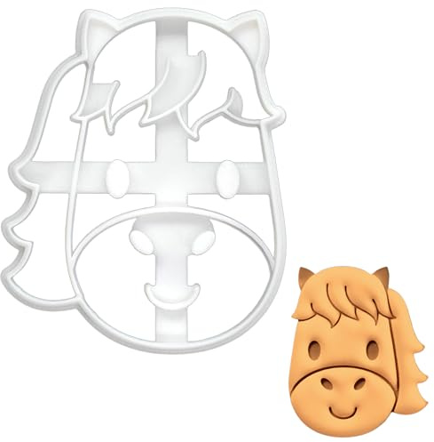 BAKERLOGY Glückliches Pferd Ausstechform - Detailliertes Keksausstecher-Design zum Backen und Basteln, ideal für Fondant, Teig, Ton