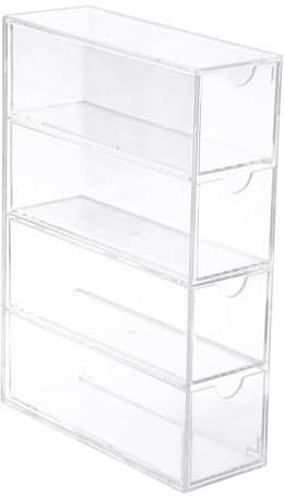 SUMTree Acryl Aufbewahrungsbox mit Schubladen, Aufbewahrungsetui für Brillen, transparent Schmuck Organizer Aufbewahrungsboxen für Kosmetik Schreibwaren Kaffeekapseln