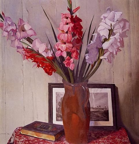 MNMSBFXQ Ölgemälde Leinwandbilder Bild Poster Kunstdrucke Stilleben mit gladiolen von felix vallotton Drucken Ölgemälde für Wanddekoration 60x90cm