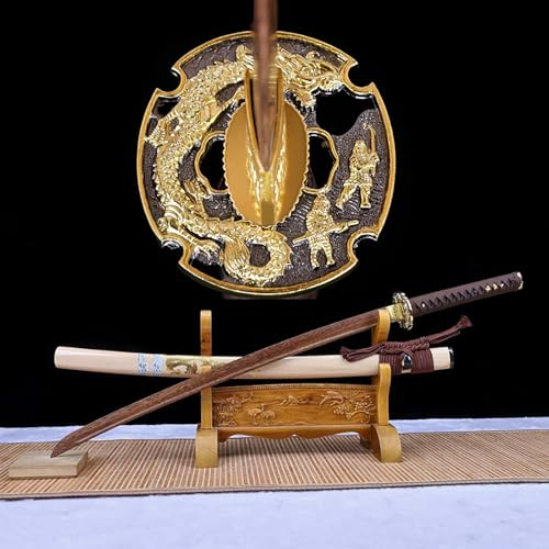 Espada samurái madera forjada a mano,Bokken palisandro natural 40 pulgadas,con vaina madera maciza,Katana madera anime,para cosplay,Kendo,exhibición,coleccionismo,decoración artes marciales,Halloween