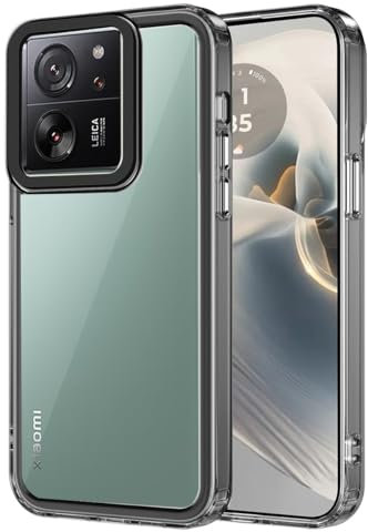 YSONCHAN Funda Transparente para Xiaomi 13T/Xiaomi 13T Pro, Carcasa para móvil con Color Cámara Borde, Funda Protectora Transparente con Parte Trasera Dura. Negro