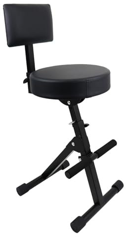 Amagogo Faltbarer Gitarrenhocker, Verstellbarer Hocker, tragbar mit Rückenlehne, Gitarrenstuhl, Schlagzeugthron, Musiker-Schlagzeugthron für Kinder