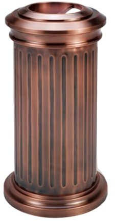 Poubelle Extérieure Cendrier Mülleimer Für Den Außenbereich Mit Deckel, Mülleimer, Großer Mülleimer, Öffentlicher Quadratischer Mülleimer Mit Aschenbecher, Rund, Retro Ordures Déchets Extérieur(Brown)