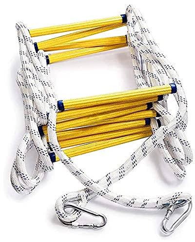 PNAJFUEL Strickleiter,Sicherheitsleiter Flucht Strickleiter,Notleiter Für Kinder Und Erwachsene 2/3/4 Stockwerk Mit Haken Für Schnelles Auslösen Im Feuer/5M