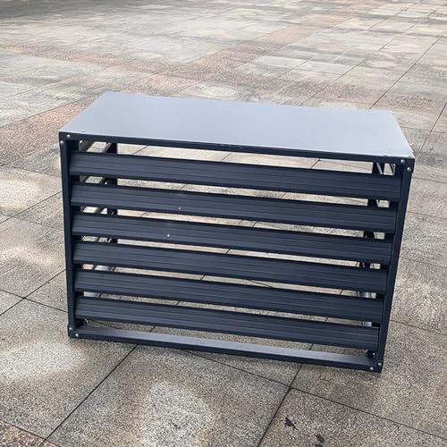 KHLMSRXJ Valla para Aire Acondicionado Exterior, Valla de privacidad con contraventanas, Resistente a la Intemperie, antirrobo, de Aluminio, Resistente, a Prueba de Polvo e Impermeable (Gri