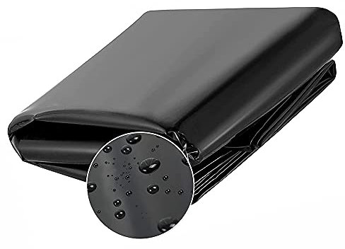 Schwarze HDPE-Teichfolie, wasserdicht, vorgeformt, 2 x 2 m, 2 x 3 m, 2 x 10 m, 3 x 3 m, 3 x 4 m, 4 x 8 m, 6 x 10 m, 8 x 10 m, 9 x 10 m, 10 x 10 m