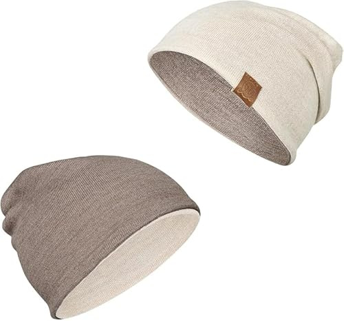 MayLily Merino Baby mütze - Doppelseitige Beanie aus 100% merinowolle - Hergestellt in EU – Handgefertigt – Hypoallergen – Temperaturregulierend für Sommer und Winter