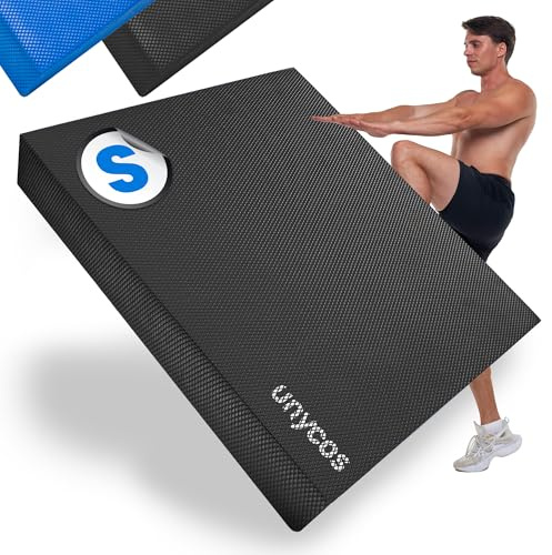 unycos - Almohadilla de Equilibrio Antideslizante, Balance Pad de TPE Propioceptivo【Soporta 150 kg】Cojín de Fitness Ideal para Yoga, Pilates, Meditación y Entrenamiento | 50x40x6 cm (Negro, XL)