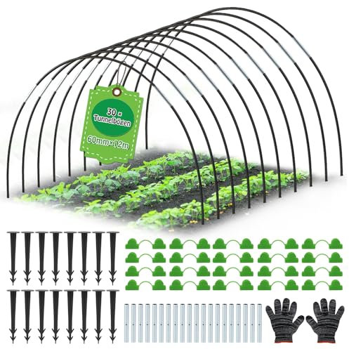 DNGH Folientunnel für Hochbeet Abdeckung, 30 PCS Pflanztunnel Bögen Stabil Tunnelbögen Hochbeet, Gewächshausreifen für Hochbeete für Garten Zeile Abdeckung Pflanzen Obst Gemüse